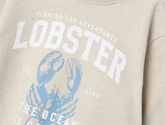 blåt og hvidt hummer print på beige sweatshirt fra name It  13241258 peyote